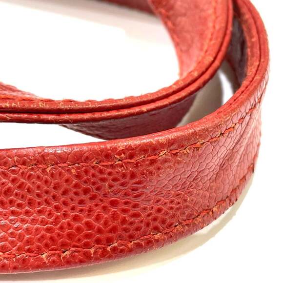 CHANEL Vintage Red Caviar Leather Logo Tote Bag - Picture 11 of 13